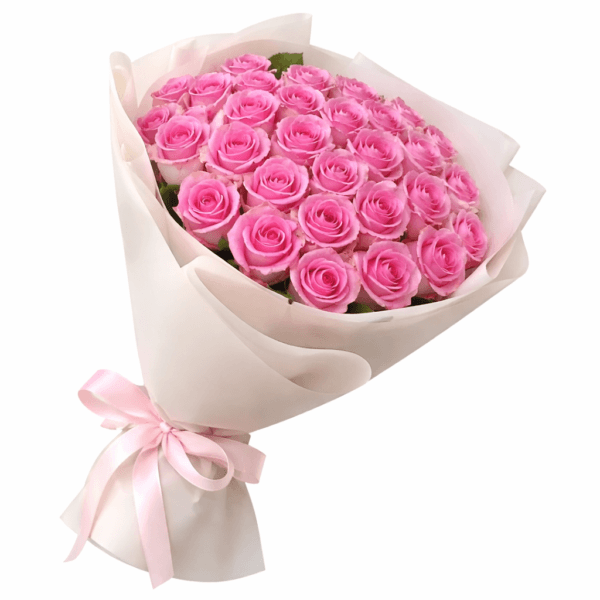 25 розовых роз