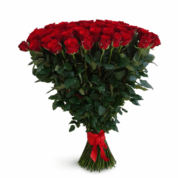 51 эквадорская роза красная 80см