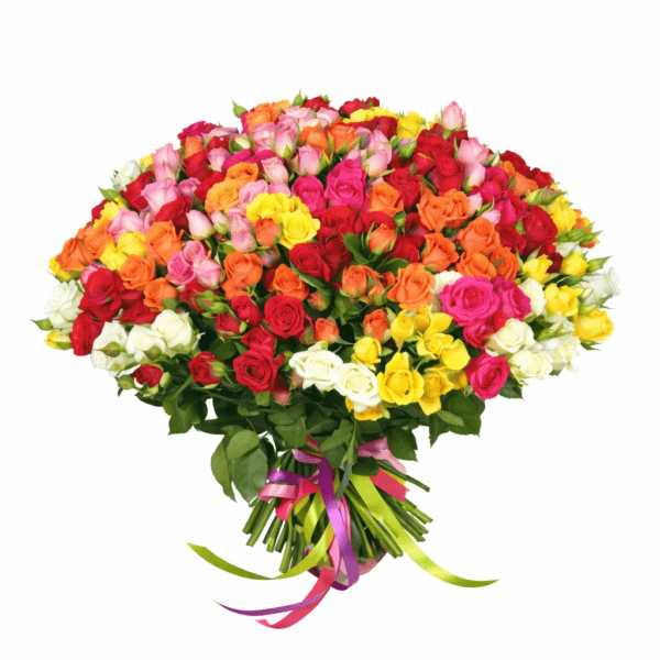 Кустовая роза микс 101 шт