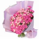 Микс из 39 веток пионовидных роз