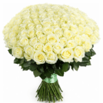 Розы белые Мондиаль 101 шт.