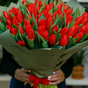 101 красный тюльпан