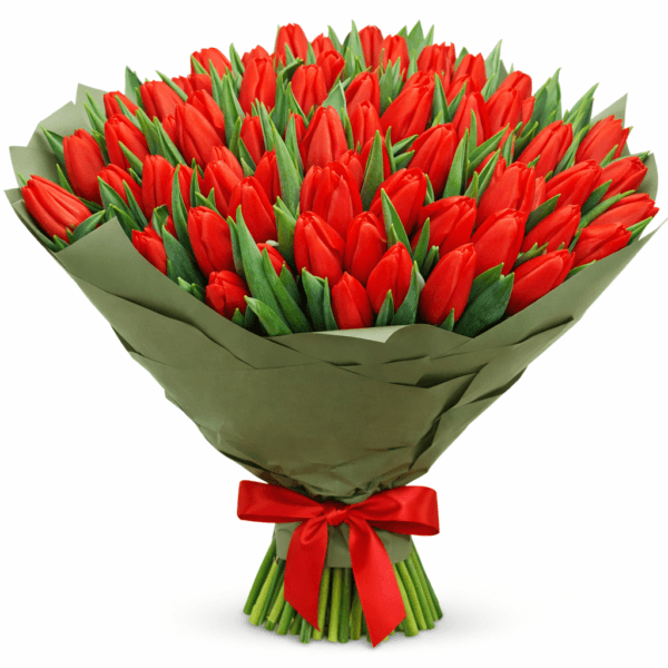 101 красный тюльпан