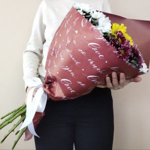 15 хризантем букет