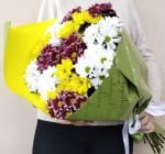 15 хризантем букет вид сбоку