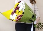 15 хризантем букет вид сверху