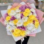Букет Большой из хризантем вид сверху