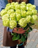 25 шт Зеленых роз