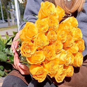 Желтые розы 25 веток