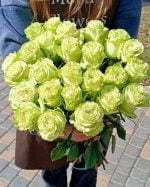 25 штук Зеленых роз