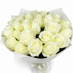 Белая роза Аваланш 25 штук