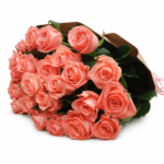 Розовая роза 25 штук