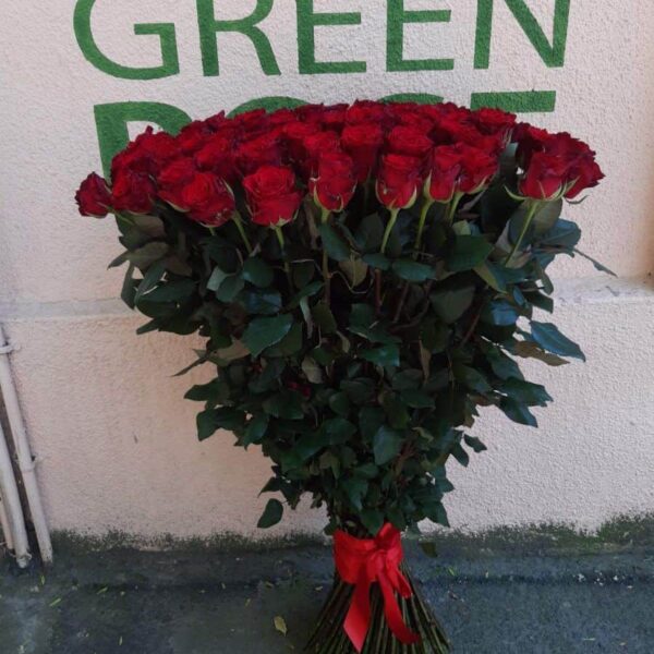 51 эквадорская роза красная 80см