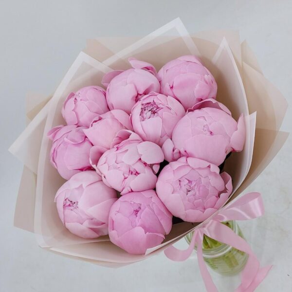 Пионовый букет «Розовый Крем»