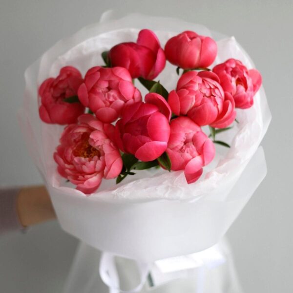Пионовый букет «Розовый Бархат»