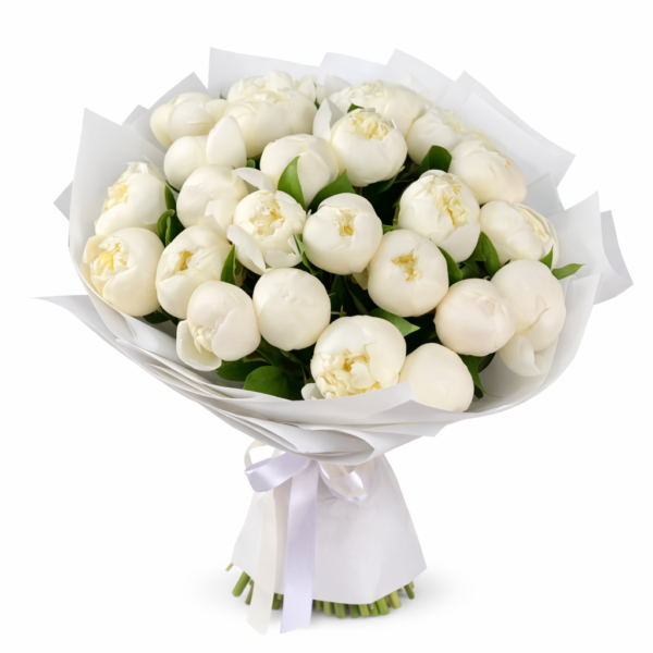 Букет пионов «Белая классика»