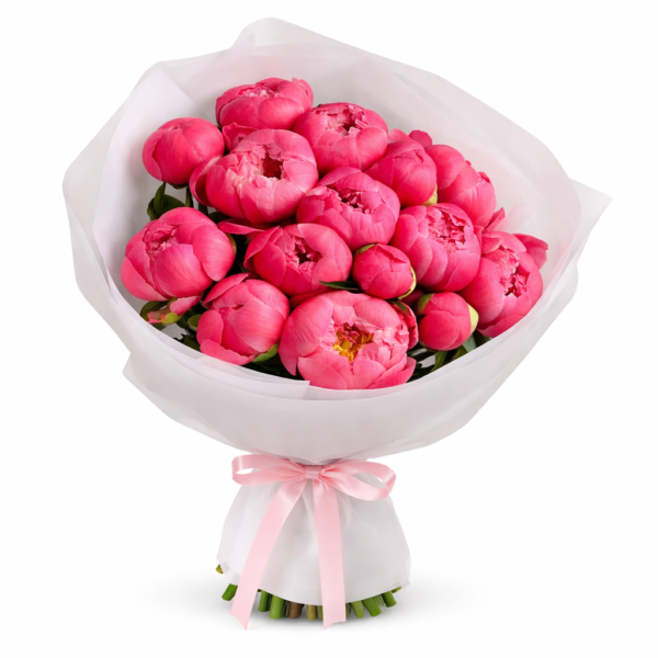 Букет пионов «Фуксия Deluxe»