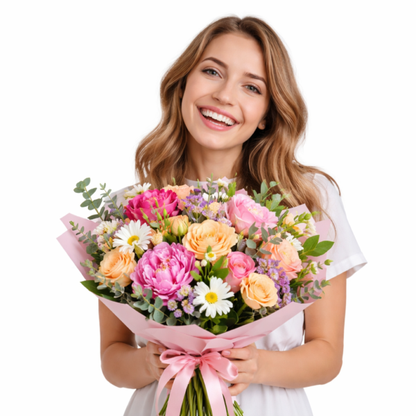 Коллега с цветами