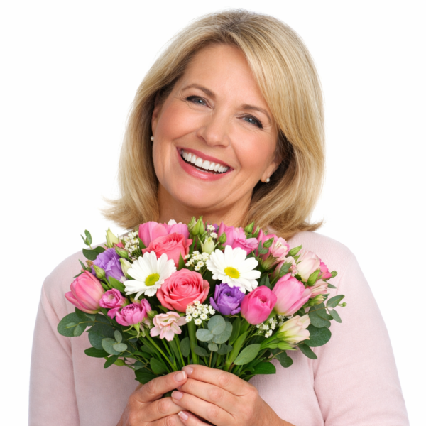 Мама с цветами