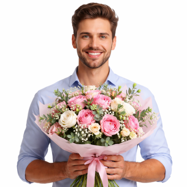 Мужчина с цветами