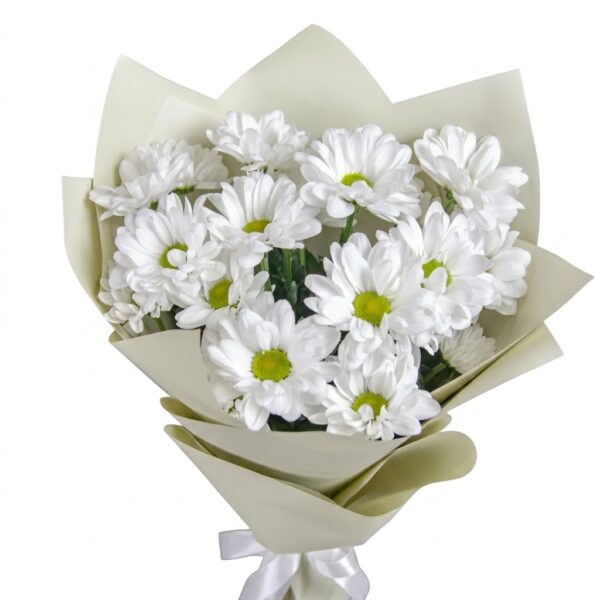 Букет из 3 веток белой хризантемы
