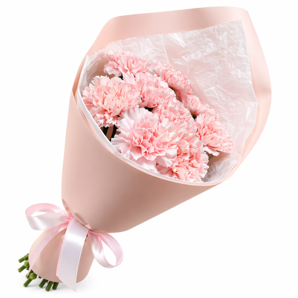 Нежный букет из розовых диантусов